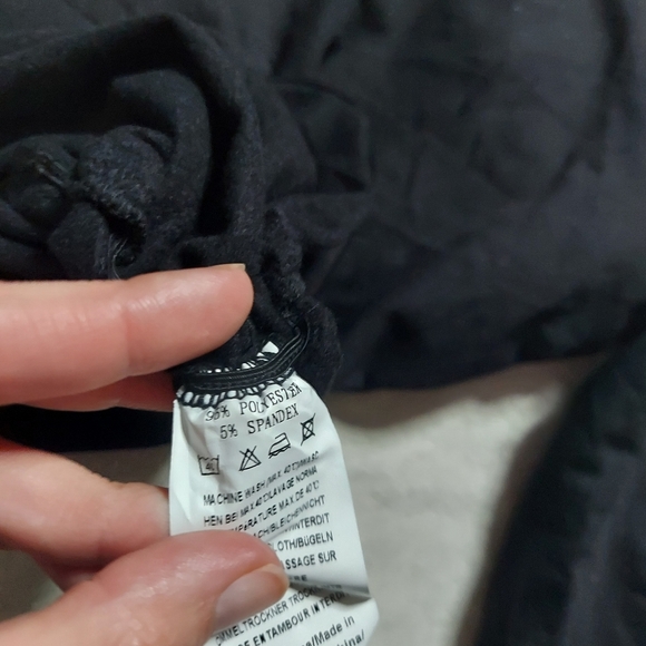 Ekouaur black henley long sleeve top w side ruching soft comfortable NEW large - Picture 5 of 10